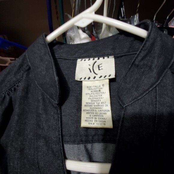 ICE Black Denim Dress Sz 6 Excellent USED - Picture 3 of 4